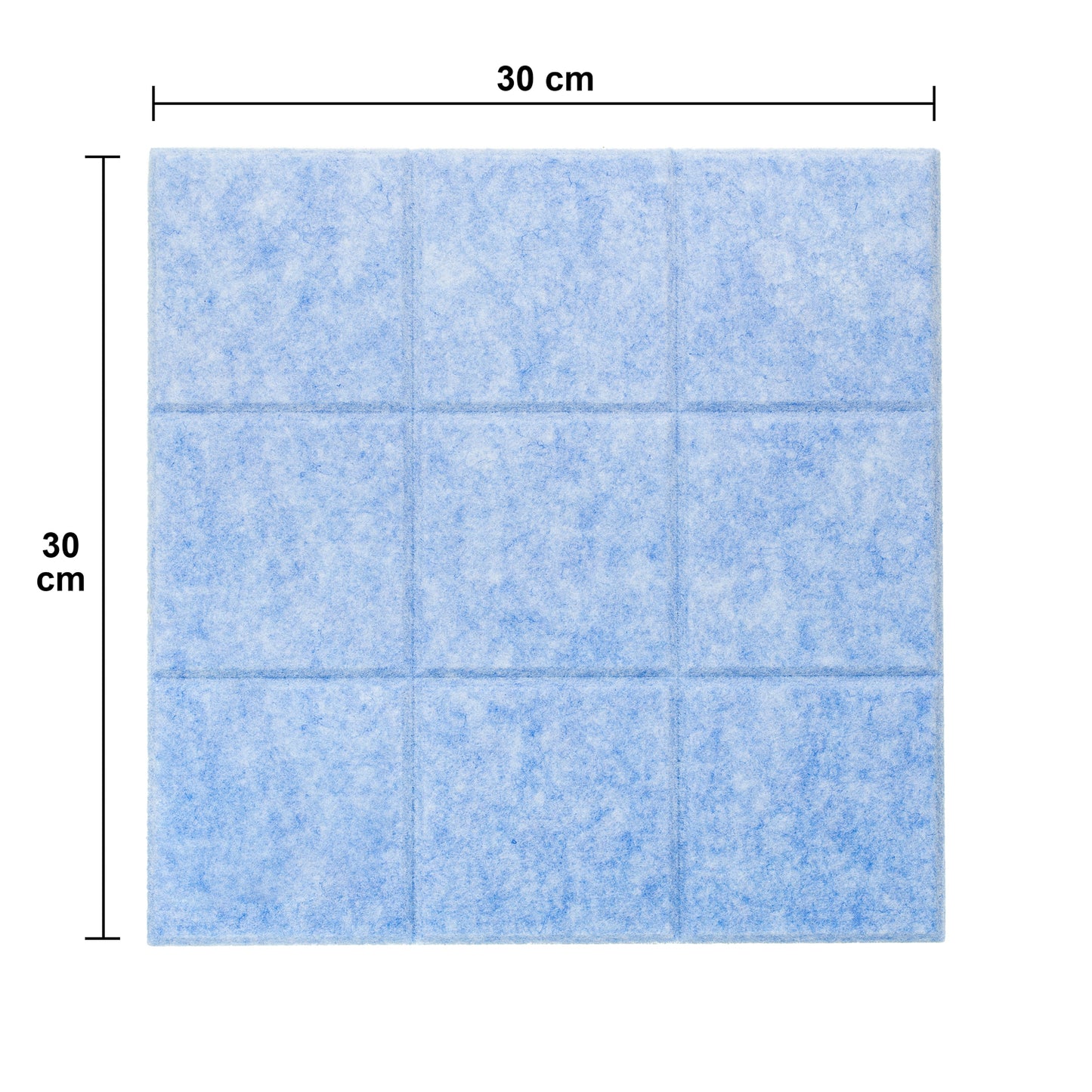 Zelfklevend Vilten Prikbord | Set van 4 Stuks incl. 20 Punaises | Memobord | Wandbord | Wanddecoratie |Vierkant| 1 stuk = 30 x 30 x 1 cm | Blauw