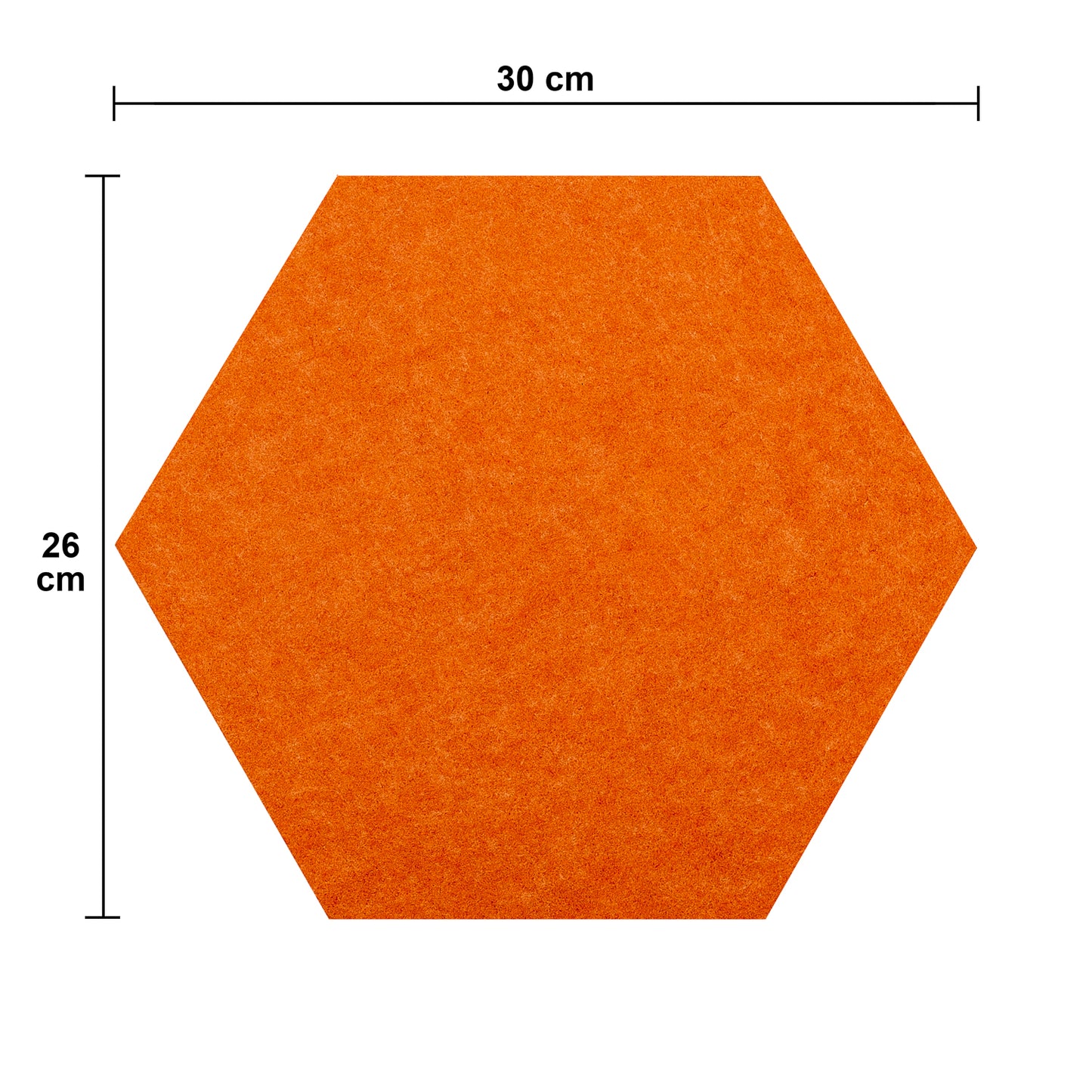 Zelfklevend Vilten Prikbord | Set van 5 Stuks incl. 20 Punaises | Memobord | Wandbord | Wanddecoratie | Hexagon | 1 stuk = 26 x 30 x 1 cm | Oranje