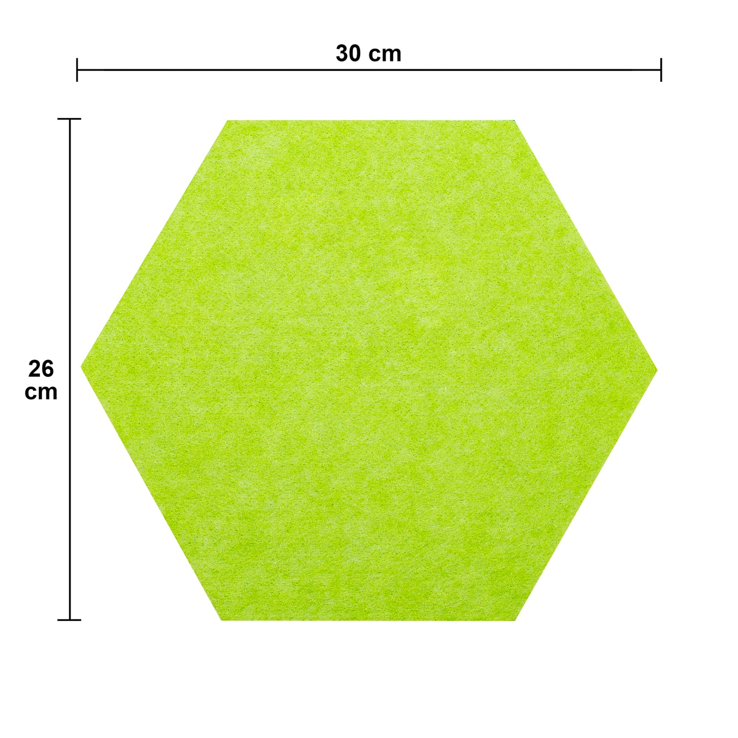 Zelfklevend Vilten Prikbord | Set van 5 Stuks incl. 20 Punaises | Memobord | Wandbord | Wanddecoratie | Hexagon | 1 stuk = 26 x 30 x 1 cm | Groen