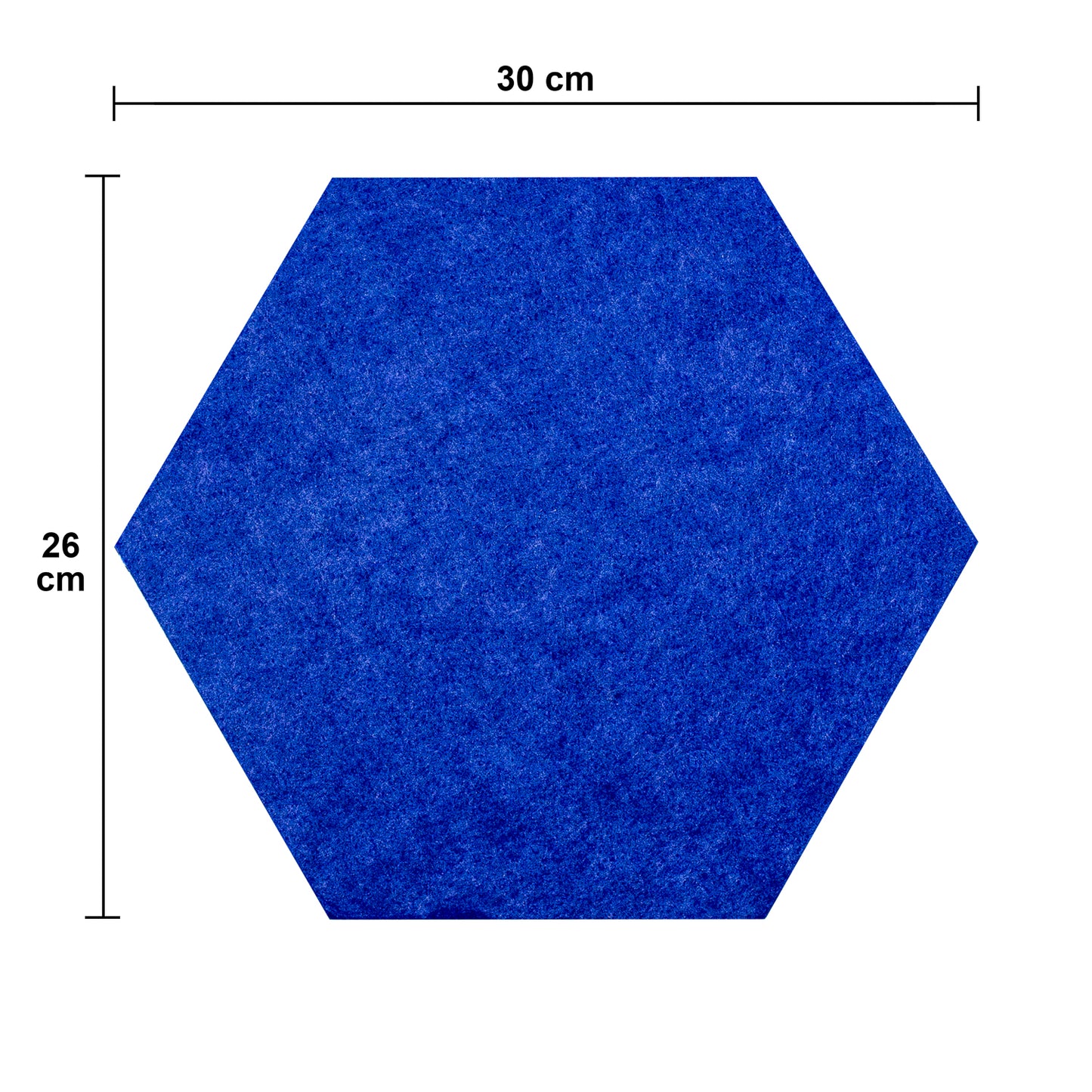 Zelfklevend Vilten Prikbord | Set van 5 Stuks incl. 20 Punaises | Memobord | Wandbord | Wanddecoratie | Hexagon | 1 stuk = 26 x 30 x 1 cm | Blauw
